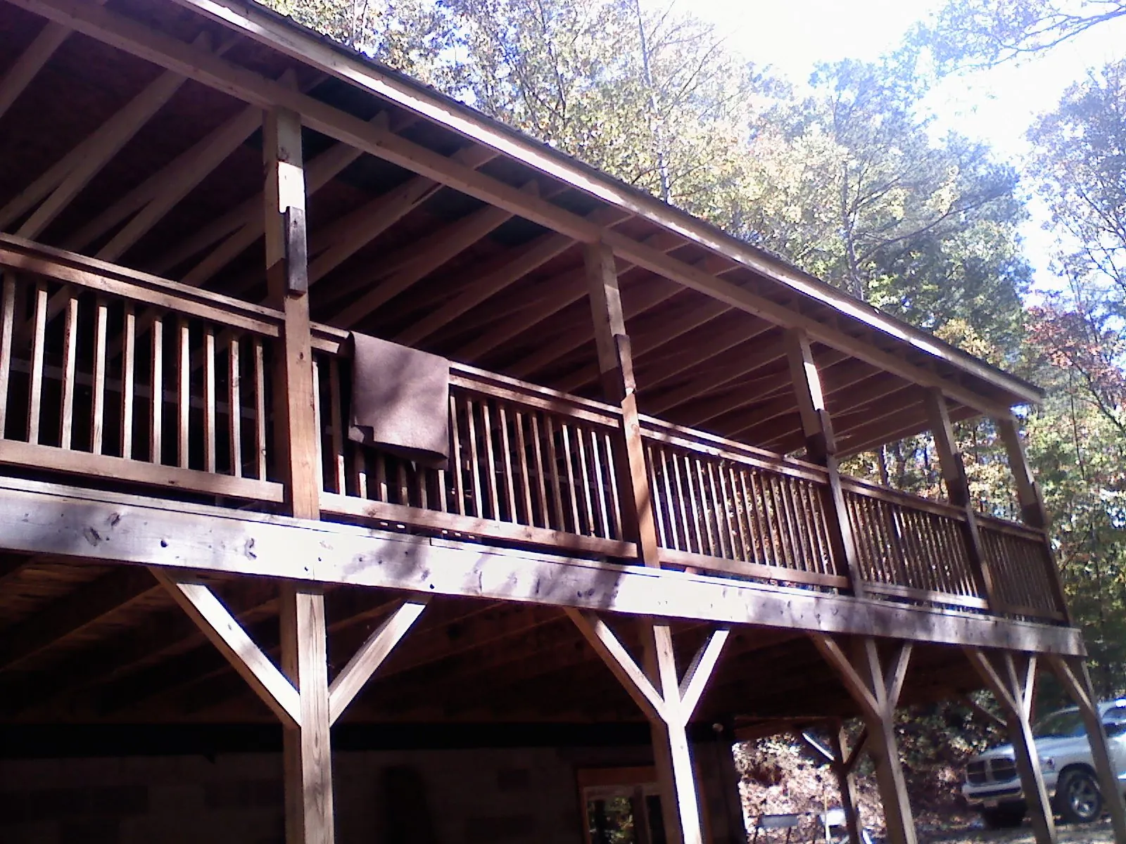 Timber framing under a new elevated porch and deck — Roof Leak Repair in Keansburg by Roofing Brothers